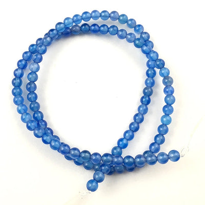 Perles d'agate bleue 4 mm 6 mm 8 mm 10 mm 12 mm 15''