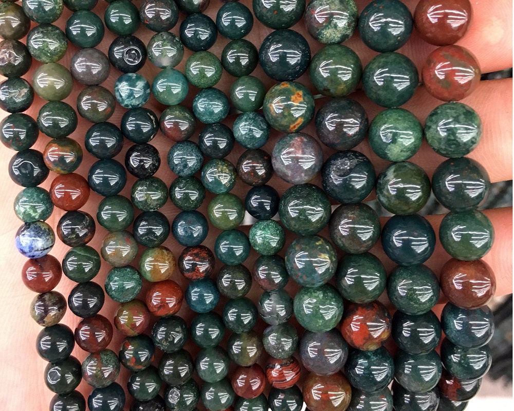 Bloodstone Beads 4mm 6mm 8mm 10mm 12mm 15''