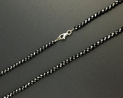 Hematite Necklace 925 Silver Clasp 3mm 4mm
