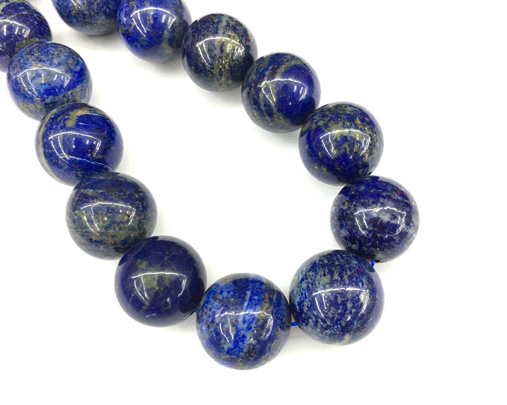 Perles de lapis-lazuli bleu de 20 mm, pierres précieuses naturelles, 5 pièces