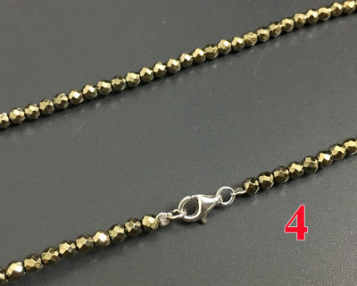 Women Necklace, Men Necklace, Gold Hematite Necklace Jewelry, Chain  Necklace Silver 925 Clasp 3mm 4mm