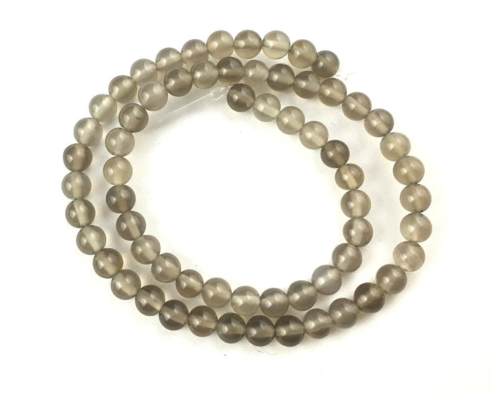 Gray Agate Beads 4mm 6mm 8mm 10mm 12mm 15''