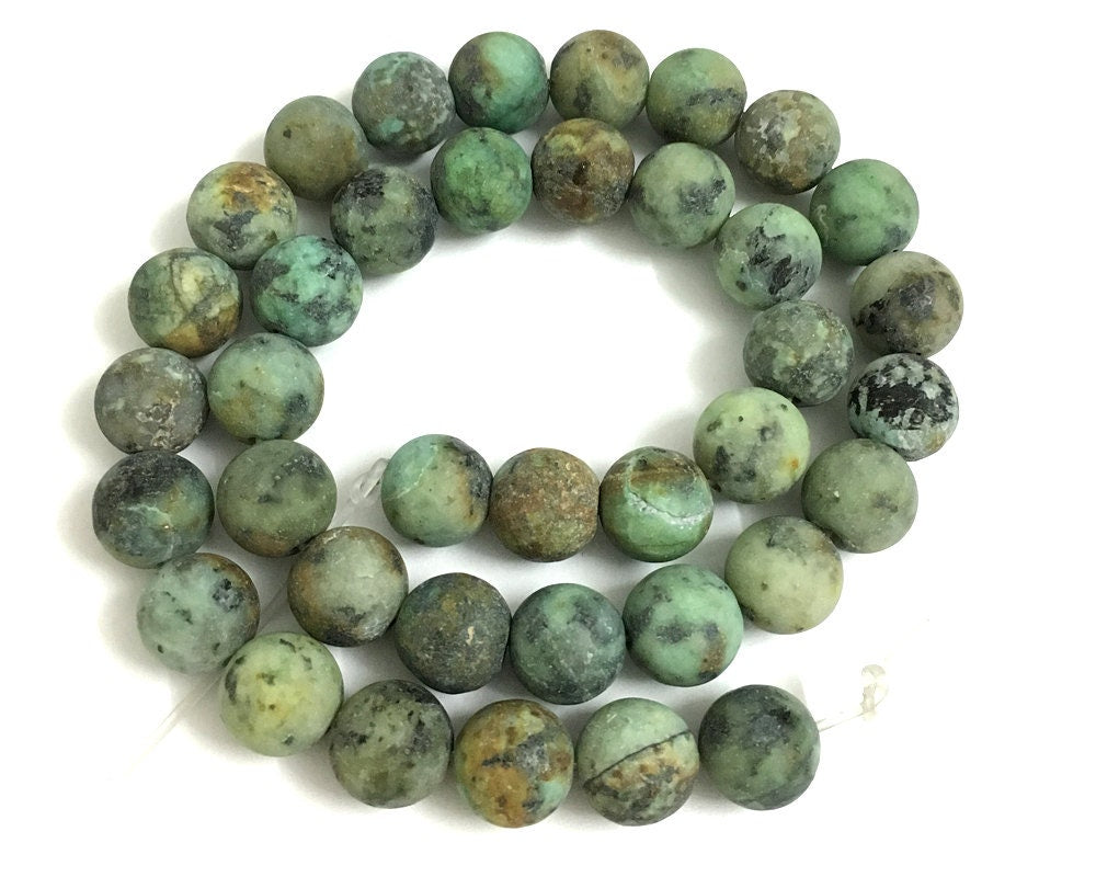 African Turquoise Matte Beads Frosted Stone  4mm 6mm 8mm 10mm 12mm 15''