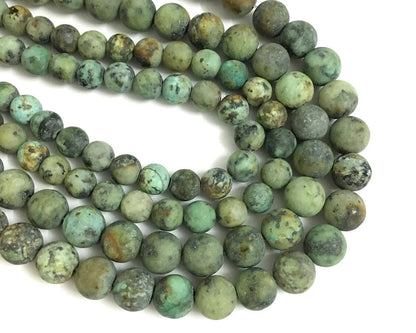 African Turquoise Matte Beads Frosted Stone  4mm 6mm 8mm 10mm 12mm 15''