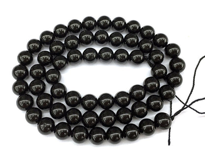 A Black Tourmaline Beads, Natural Gemstone Beads  4mm 6mm 8mm 10mm 12mm 15''