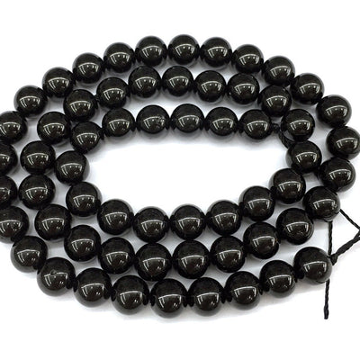 A Black Tourmaline Beads 4mm 6mm 8mm 10mm 12mm 15''
