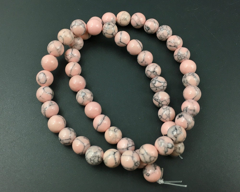 Peach Red Howlite Turquoise  4mm 6mm 8mm 10mm 12mm 15''
