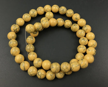 Yellow Howlite Turquoise Beads 4mm 6mm 8mm 10mm 12mm 15''