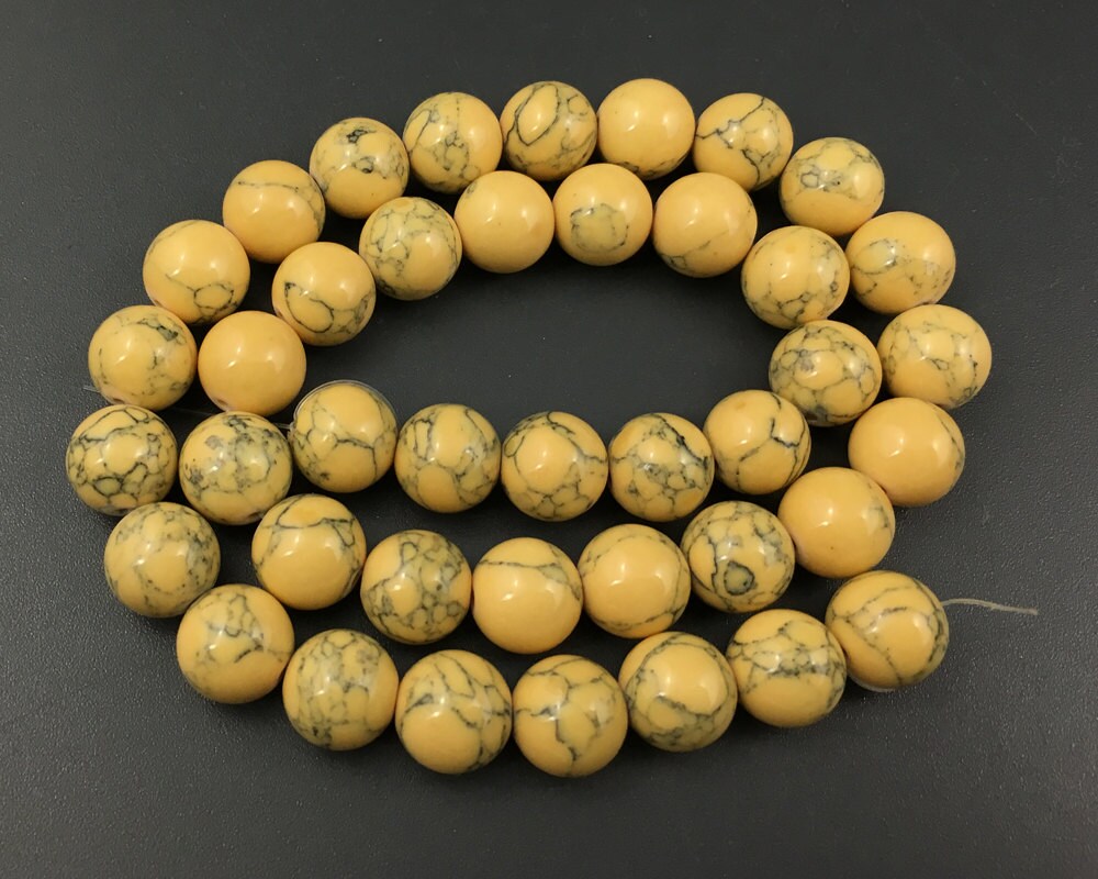 Yellow Howlite Turquoise Beads 4mm 6mm 8mm 10mm 12mm 15''