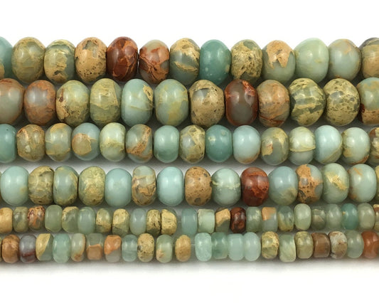 Impression Jasper Rondelle Beads 2x4mm 4x6mm 5x8mm 15''