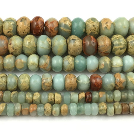 Perles rondelles en jaspe Impression 2x4mm 4x6mm 5x8mm 15''