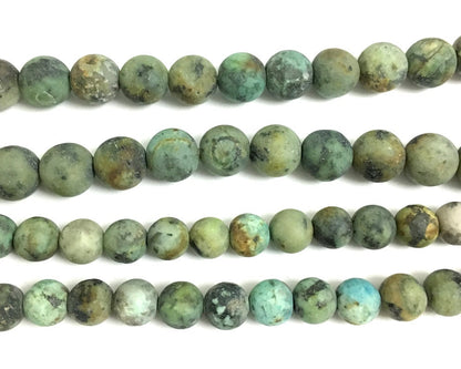 African Turquoise Matte Beads Frosted Stone  4mm 6mm 8mm 10mm 12mm 15''