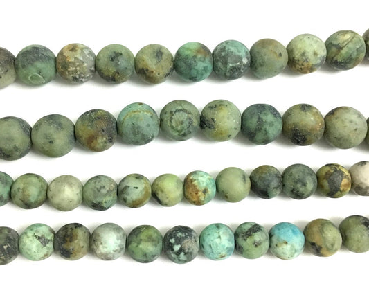 African Turquoise Matte Beads Frosted Stone  4mm 6mm 8mm 10mm 12mm 15''