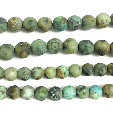 African Turquoise Matte Beads Frosted Stone  4mm 6mm 8mm 10mm 12mm 15''