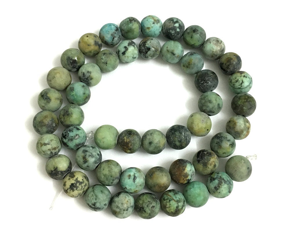 African Turquoise Matte Beads Frosted Stone  4mm 6mm 8mm 10mm 12mm 15''