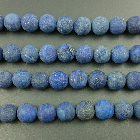 Perles de lapis-lazuli mates 6 mm, 8 mm, 10 mm, 12 mm, 15 pouces