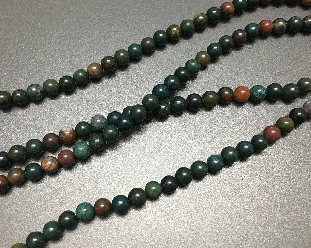 Bloodstone Bracelet Bead Wrap Bracelet 6mm 30''