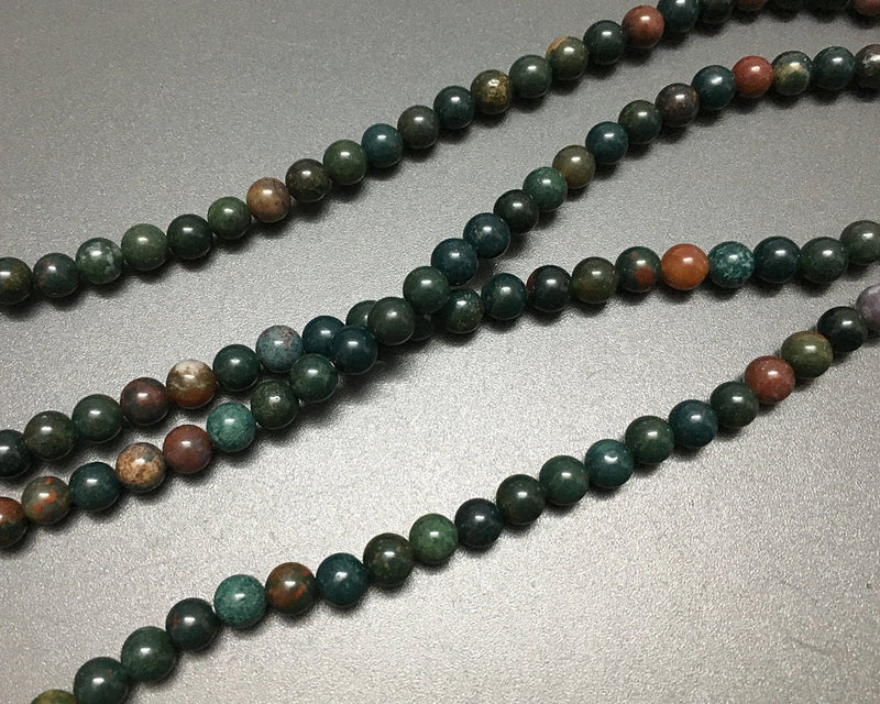 Blodstensarmbånd med perler og viklearmbånd 6 mm 30''