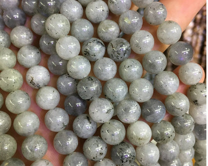 White Gray Labradorite Beads  6mm 8mm 10mm 15''