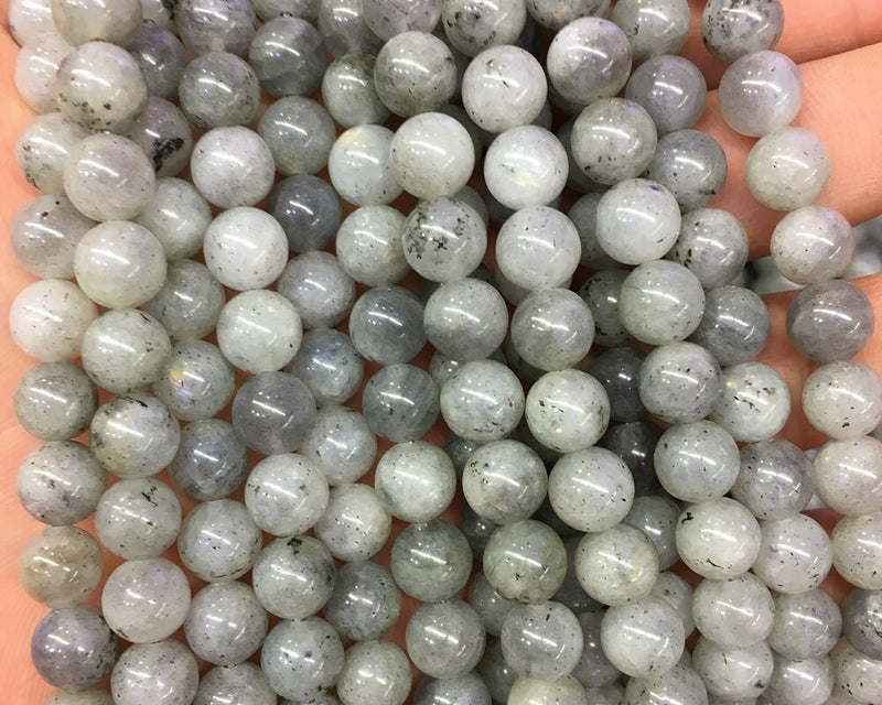 White Gray Labradorite Beads  6mm 8mm 10mm 15''