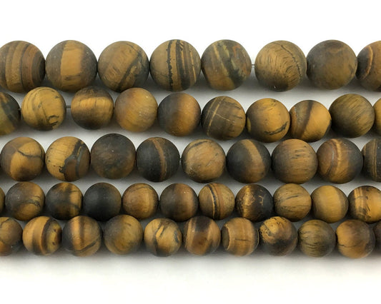 Yellow Tiger Eye Matte Beads Natural Gemstone Beads 4mm 6mm 8mm 10mm 12mm