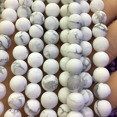 Howlite Matte Beads 4mm 6mm 8mm 10mm 12mm 15''