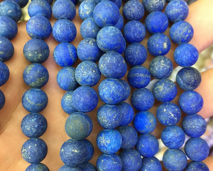 Lapis Lazuli Matte Beads 6mm 8mm 10mm 12mm 15''