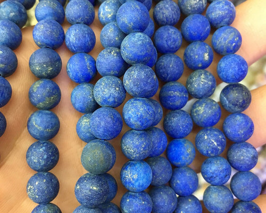 Lapis Lazuli Matte Beads 6mm 8mm 10mm 12mm 15''