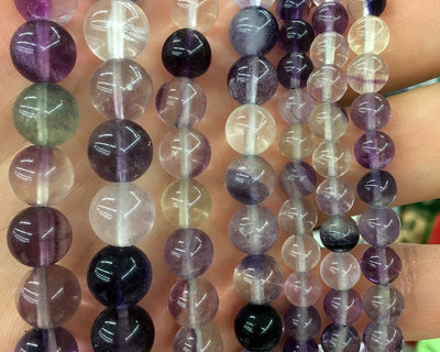 Purple Fluorite Beads 6mm 8mm 10mm 12mm 15''