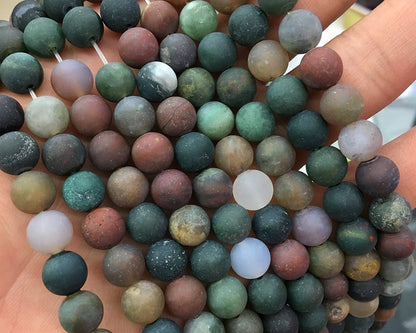 Fancy Agate Matte Beads 6mm 8mm 10mm 12mm 15''
