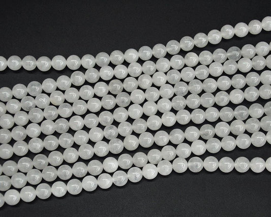 Hvid jade, naturlig ædelsten, rund sten 4mm 6mm 8mm 10mm 12mm 15''