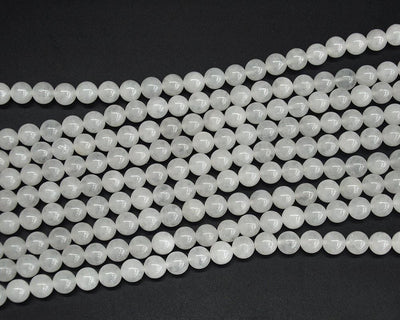 White Jade Beads 4mm 6mm 8mm 10mm 12mm 15''