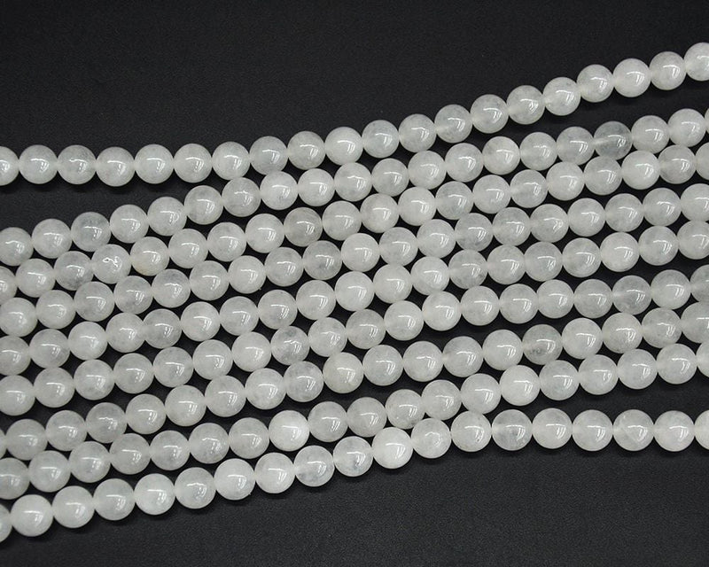 Perles de jade blanc 4 mm 6 mm 8 mm 10 mm 12 mm 15''