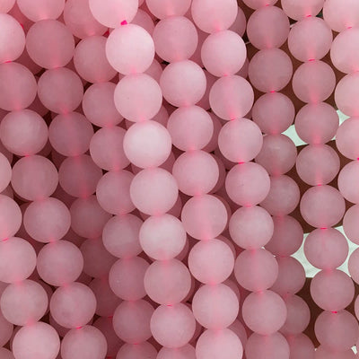 Rose Quartz Matte Beads Natural Gemstone Beads 6mm 8mm 10mm 15''