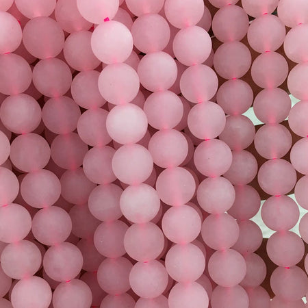 Rose Quartz Matte Beads Natural Gemstone Beads 6mm 8mm 10mm 15''