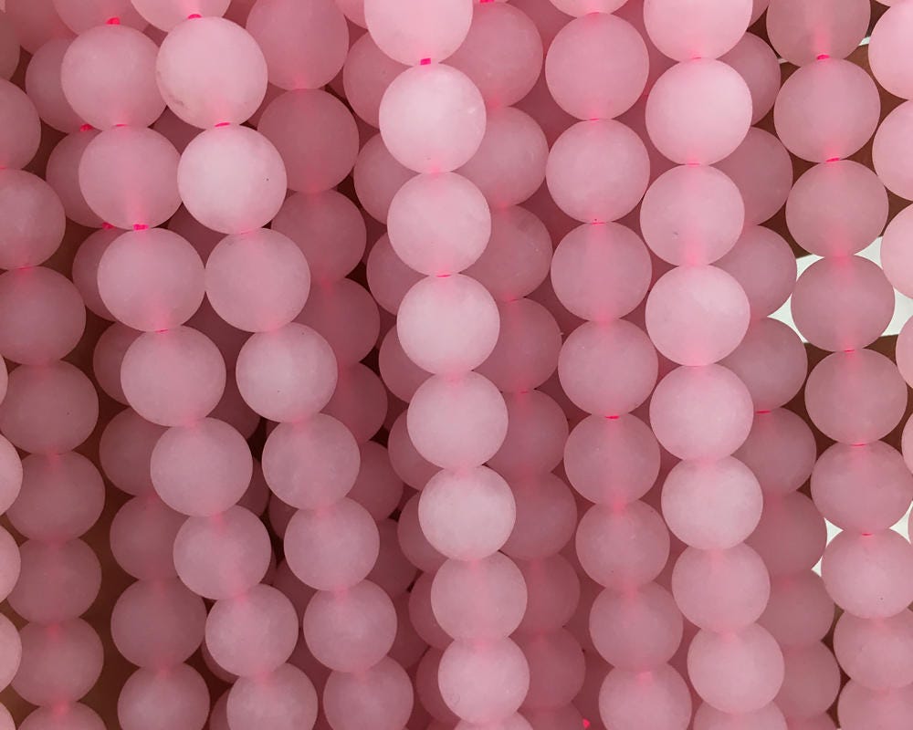 Rose Quartz Matte Beads Natural Gemstone Beads 6mm 8mm 10mm 15''
