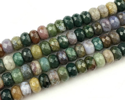 5x8mm Indian Agate Rondelle Faceted Beads  15''