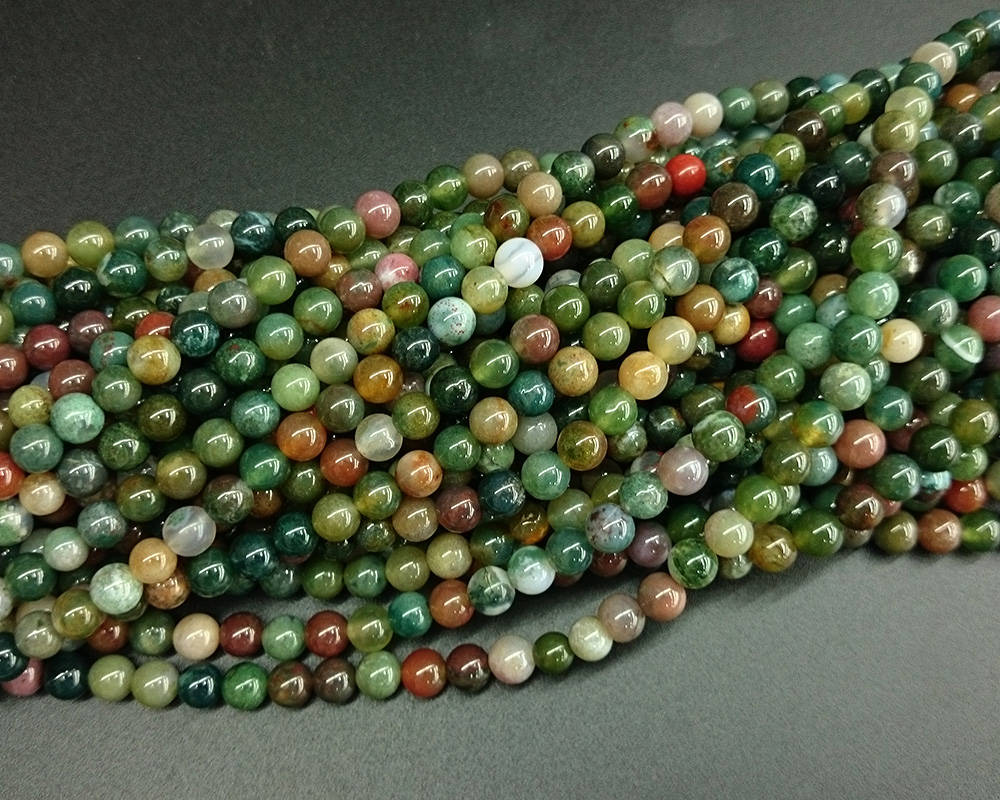 Indian Agate Beads 4mm 6mm 8mm 10mm 12mm 15''