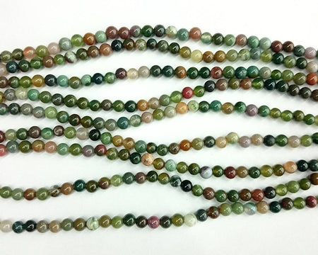 Indian Agate Beads 4mm 6mm 8mm 10mm 12mm 15''