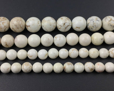 White Magnesite Howlite  4mm 6mm 8mm 10mm 12mm 15''