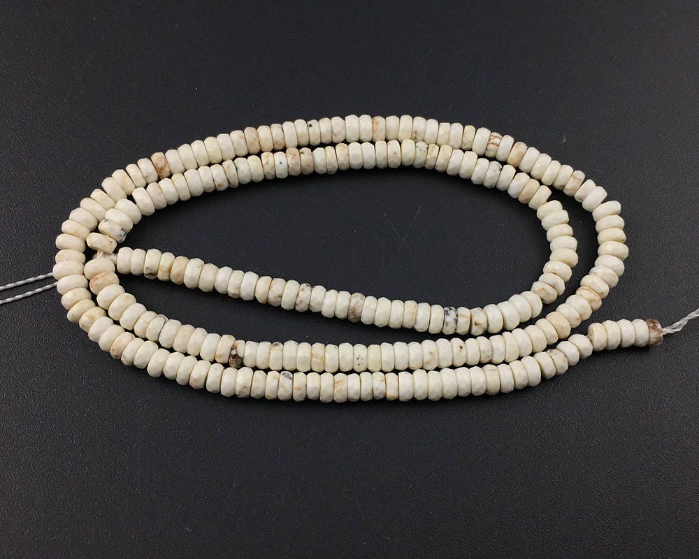 Magnesite Rondelle Faceted Beads 2x4mm 3x5mm 4x6mm 15''