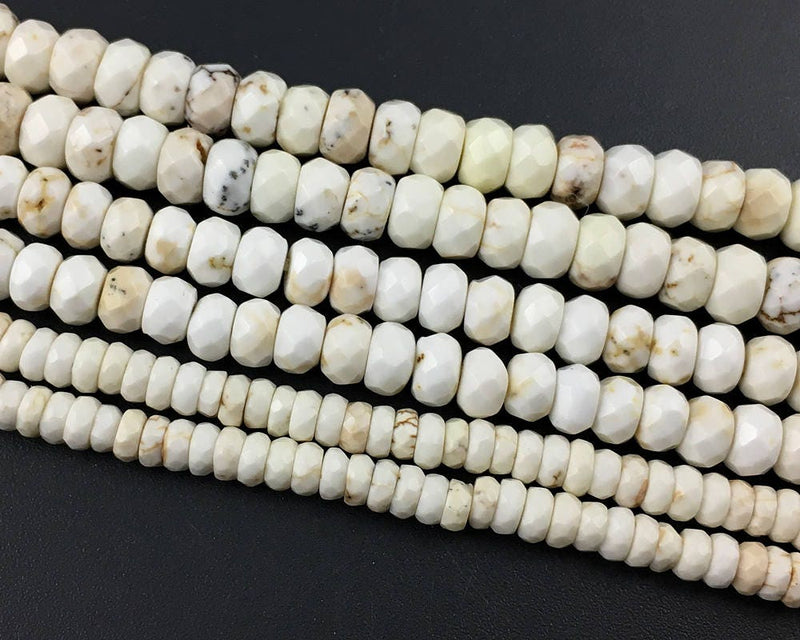 Magnesite Rondelle Faceted Beads 2x4mm 3x5mm 4x6mm 15''