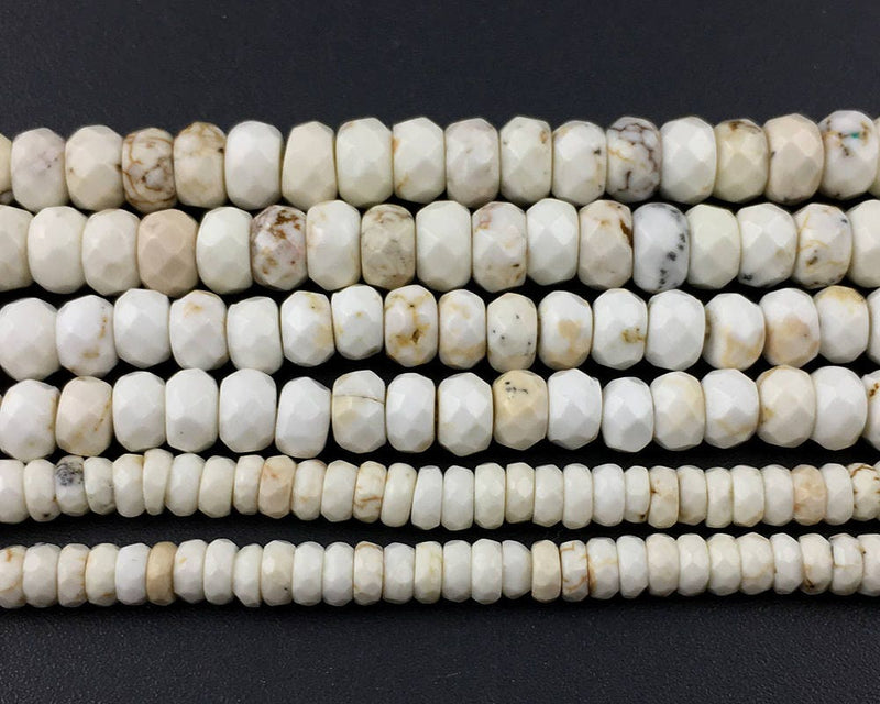 Magnesite Rondelle Faceted Beads 2x4mm 3x5mm 4x6mm 15''