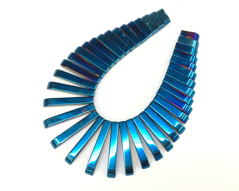 Blue Hematite Stick Pendant 11mm---30mm