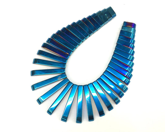 Blue Hematite Stick Pendant 11mm---30mm