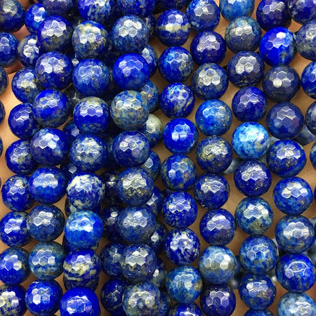 Perles à facettes en lapis-lazuli 6 mm 8 mm 10 mm 15