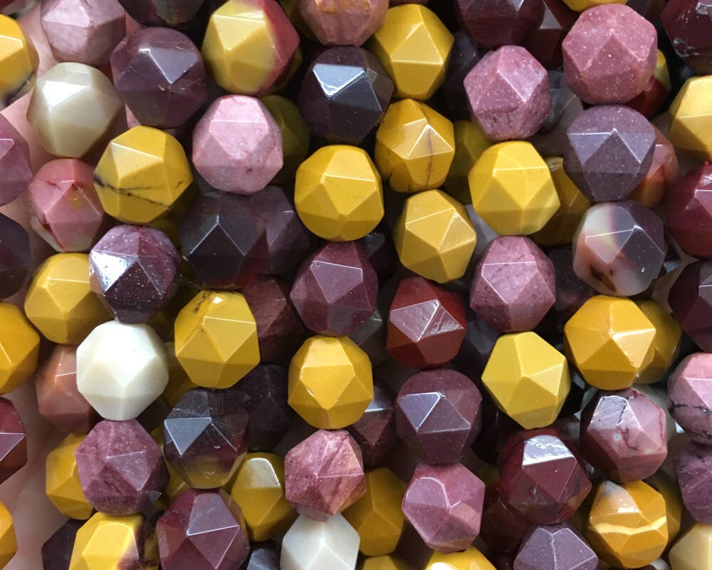 Mookaite Jasper Tube Faceted Beads  6mm 8mm 10mm 15''