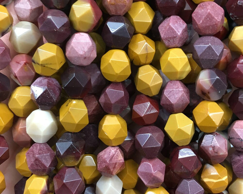 Perles à facettes en tube de jaspe Mookaite 6 mm, 8 mm, 10 mm, 15 pouces