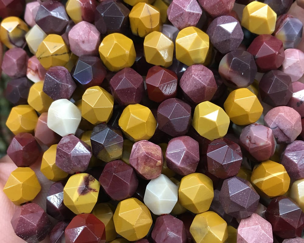 Mookaite Jasper Tube Faceted Beads  6mm 8mm 10mm 15''