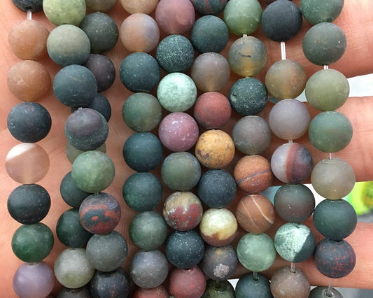 Fancy Agate Matte Beads 6mm 8mm 10mm 12mm 15''